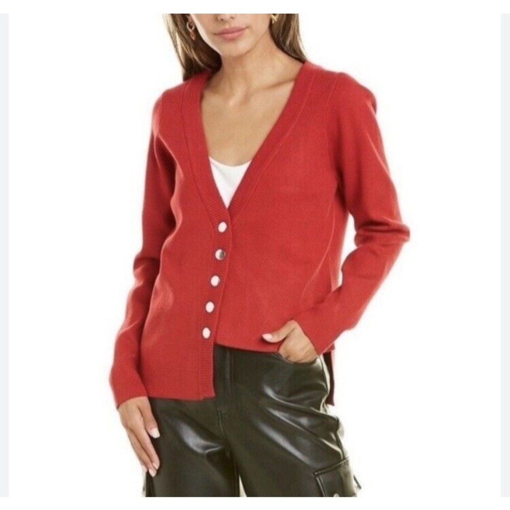 For Love And Lemons Knitz Asymmetrical Red Cardigan Sweater‎ Size Small